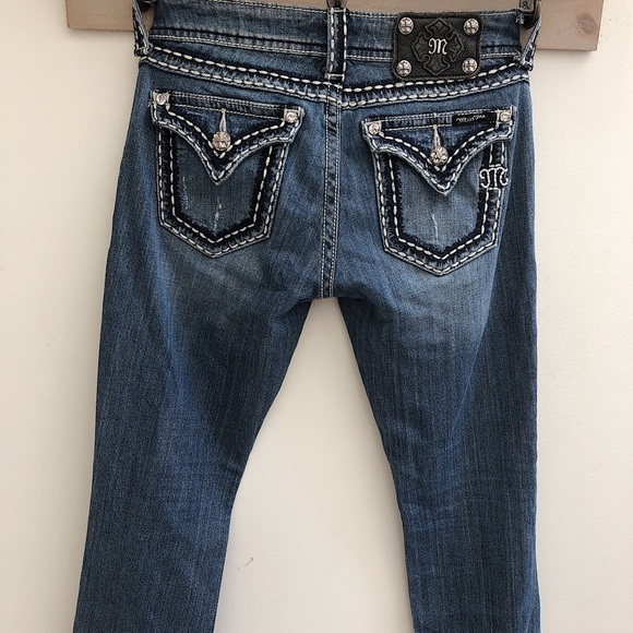 Miss Me Distressed Embellished Bootleg Jeans - Picture 2 of 8